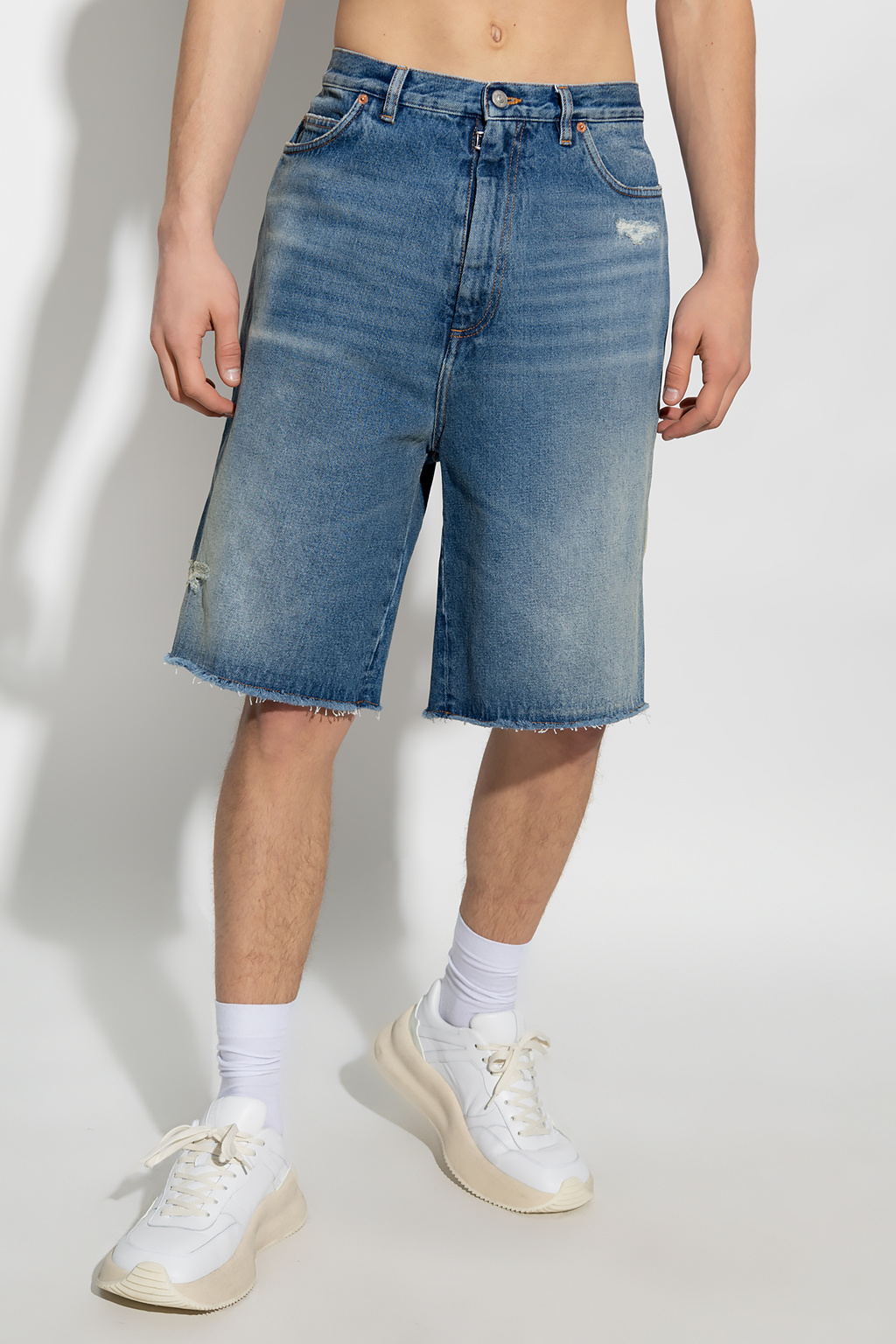 SchaferandweinerShops Japan - Blue Distressed denim shorts
